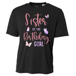 Sister of The Birthday Butterfly Party Matching Family Cooling Performance Crew T-Shirt