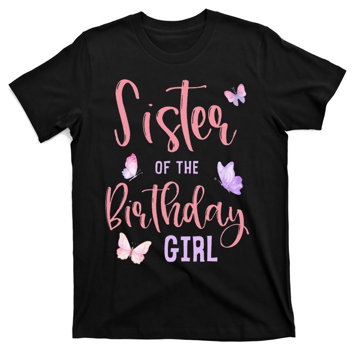 Sister of The Birthday Butterfly Party Matching Family T-Shirt