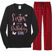 Sister of The Birthday Butterfly Party Matching Family Long Sleeve Pajama Set