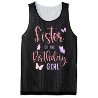 Sister of The Birthday Butterfly Party Matching Family Mesh Reversible Basketball Jersey Tank