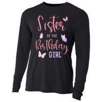 Sister of The Birthday Butterfly Party Matching Family Cooling Performance Long Sleeve Crew