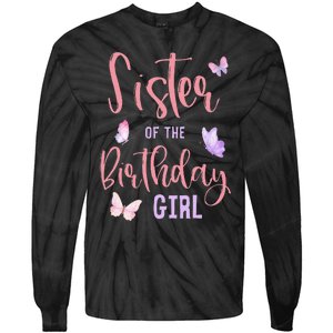 Sister of The Birthday Butterfly Party Matching Family Tie-Dye Long Sleeve Shirt