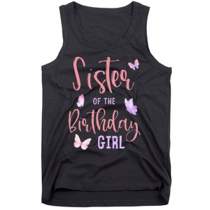 Sister of The Birthday Butterfly Party Matching Family Tank Top