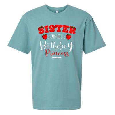 Sister Of The Birthday Princess Strawberry Theme Bday Party Sueded Cloud Jersey T-Shirt