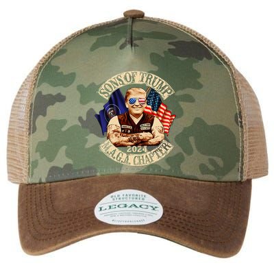 Sons Of Trump Maga Chapter 2024 Funny Legacy Tie Dye Trucker Hat