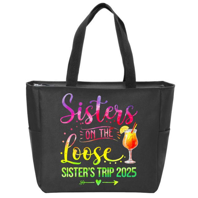 Sisters On The Loose Tie Dye SisterS Weekend Trip 2025 Zip Tote Bag