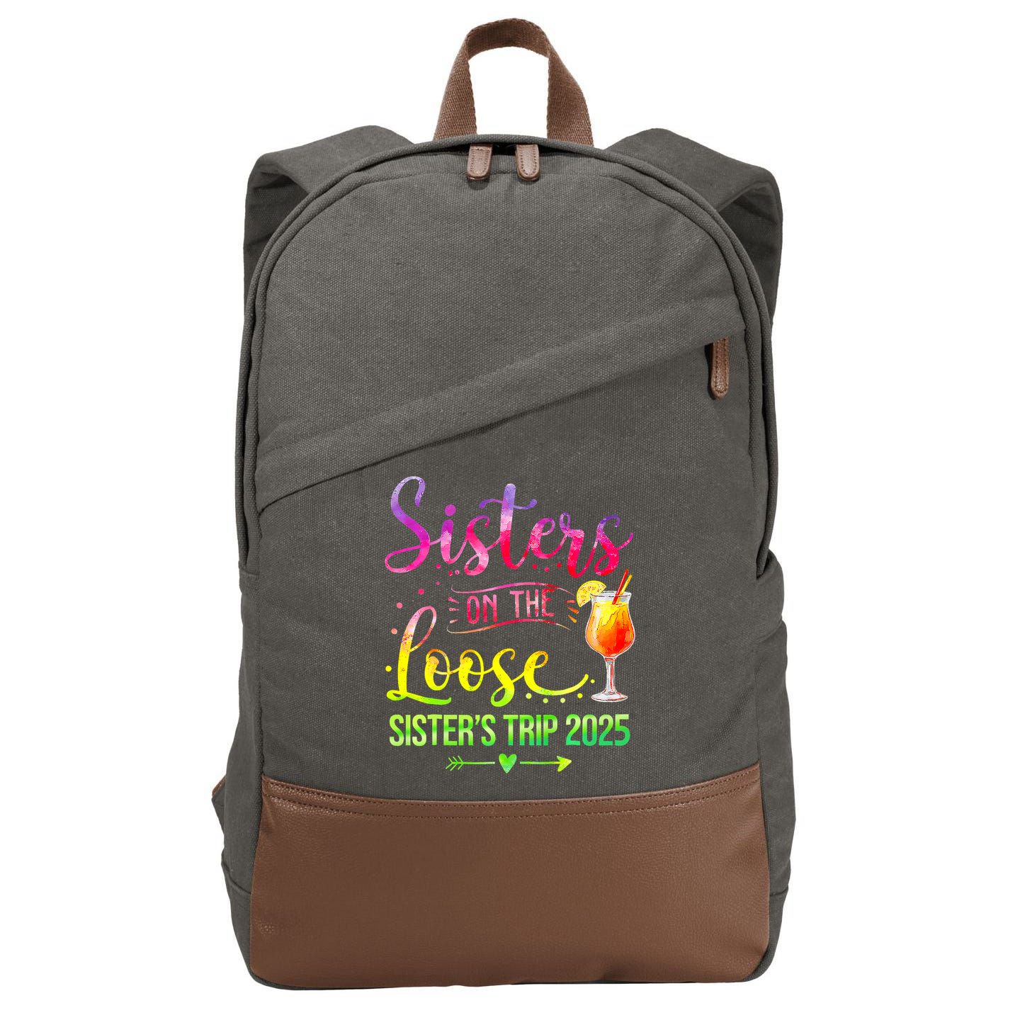 Sisters On The Loose Tie Dye SisterS Weekend Trip 2025 Cotton Canvas Backpack