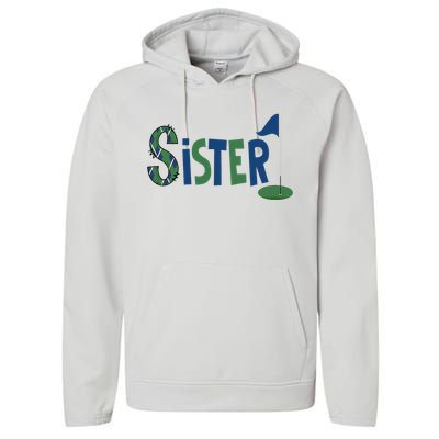 Sister Of The Birthday Boy Hole In One Golf Sport Matching Performance Fleece Hoodie