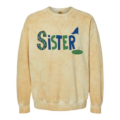 Sister Of The Birthday Boy Hole In One Golf Sport Matching Colorblast Crewneck Sweatshirt