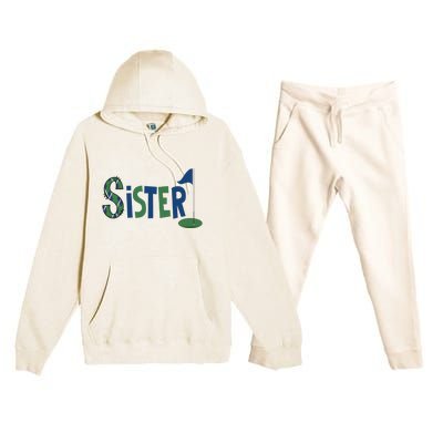 Sister Of The Birthday Boy Hole In One Golf Sport Matching Premium Hooded Sweatsuit Set