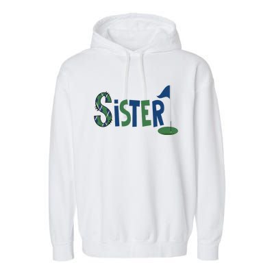 Sister Of The Birthday Boy Hole In One Golf Sport Matching Garment-Dyed Fleece Hoodie