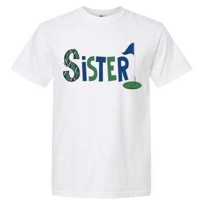 Sister Of The Birthday Boy Hole In One Golf Sport Matching Garment-Dyed Heavyweight T-Shirt