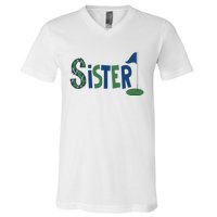 Sister Of The Birthday Boy Hole In One Golf Sport Matching V-Neck T-Shirt