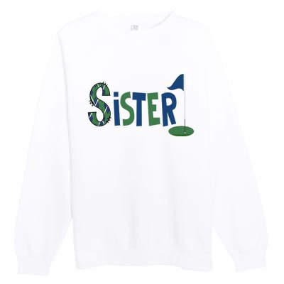 Sister Of The Birthday Boy Hole In One Golf Sport Matching Premium Crewneck Sweatshirt