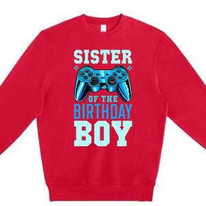 Sister of the Birthday Matching Video Game Birthday Gift Premium Crewneck Sweatshirt