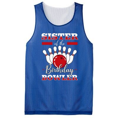 Sister Of The Birthday Bowler Bday Bowling Party Celebration Mesh Reversible Basketball Jersey Tank