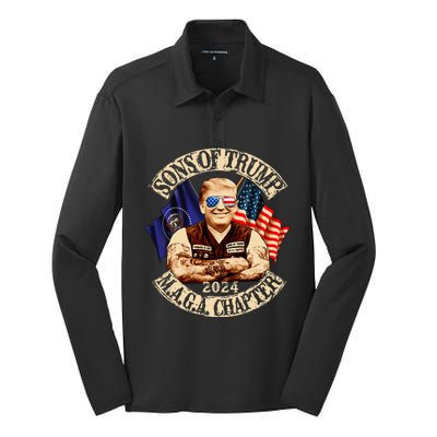 Sons of Trump Maga Chapter 2024  Silk Touch Performance Long Sleeve Polo