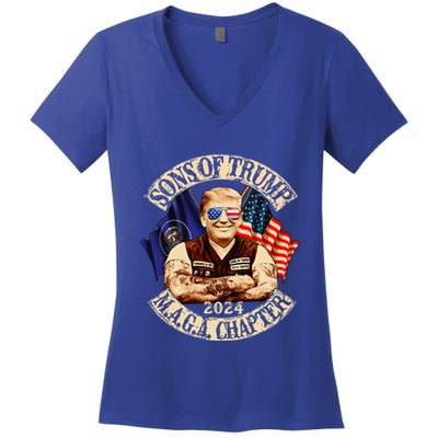 Sons of Trump Maga Chapter 2024  Women's V-Neck T-Shirt