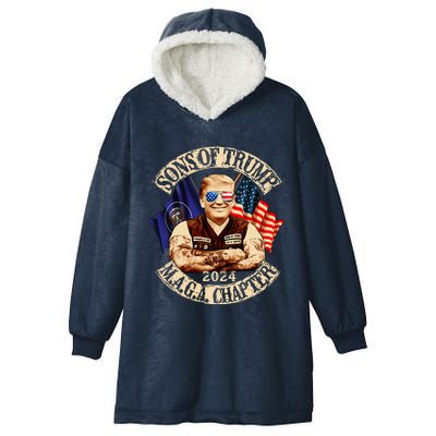 Sons of Trump Maga Chapter 2024  Hooded Wearable Blanket