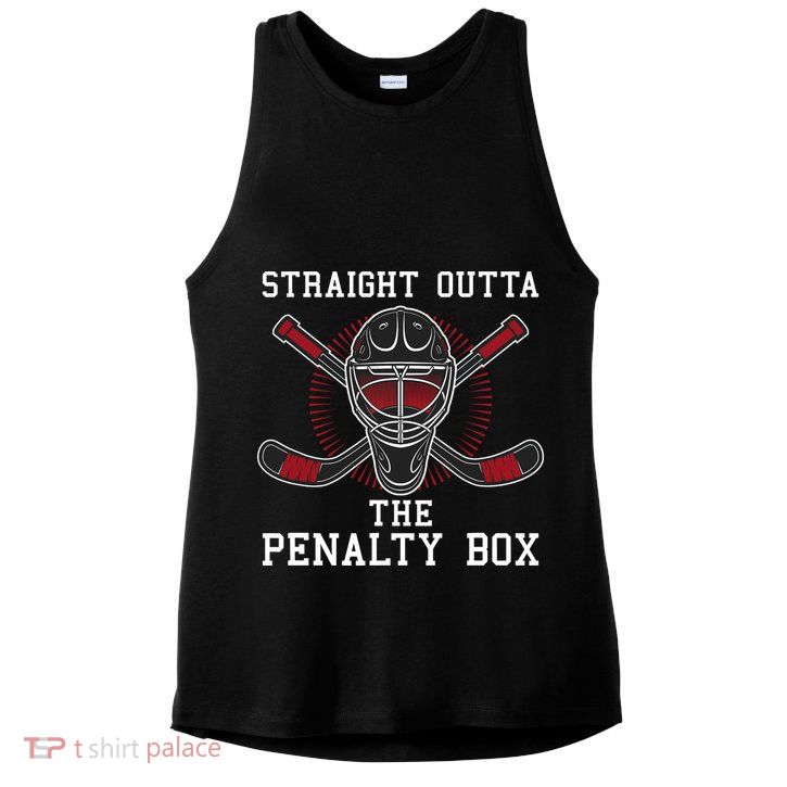 Straight Outta The Penalty Box Funny Goalie Ice Hockey Ladies PosiCharge Tri-Blend Wicking Tank