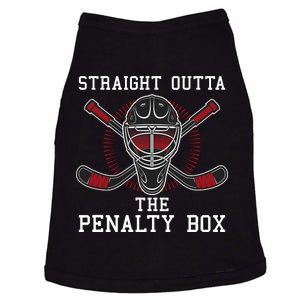 Straight Outta The Penalty Box Funny Goalie Ice Hockey Doggie Tank