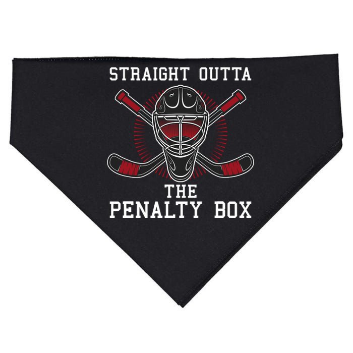 Straight Outta The Penalty Box Funny Goalie Ice Hockey USA-Made Doggie Bandana