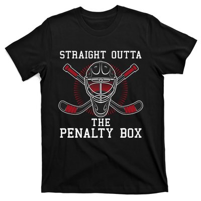 Straight Outta The Penalty Box Funny Goalie Ice Hockey T-Shirt