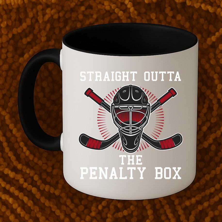 Straight Outta The Penalty Box Funny Goalie Ice Hockey Mug