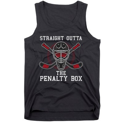 Straight Outta The Penalty Box Funny Goalie Ice Hockey Tank Top