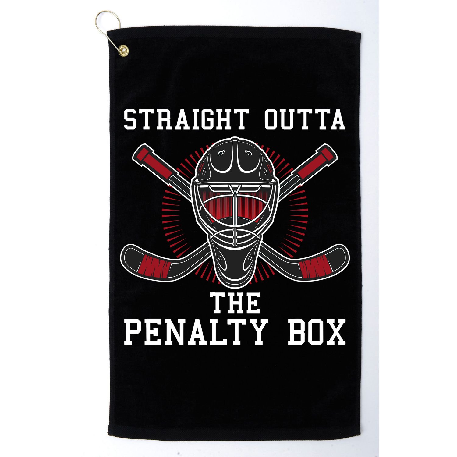 Straight Outta The Penalty Box Funny Goalie Ice Hockey Golf Towel