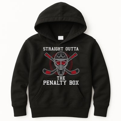 Straight Outta The Penalty Box Funny Goalie Ice Hockey Kids Hoodie