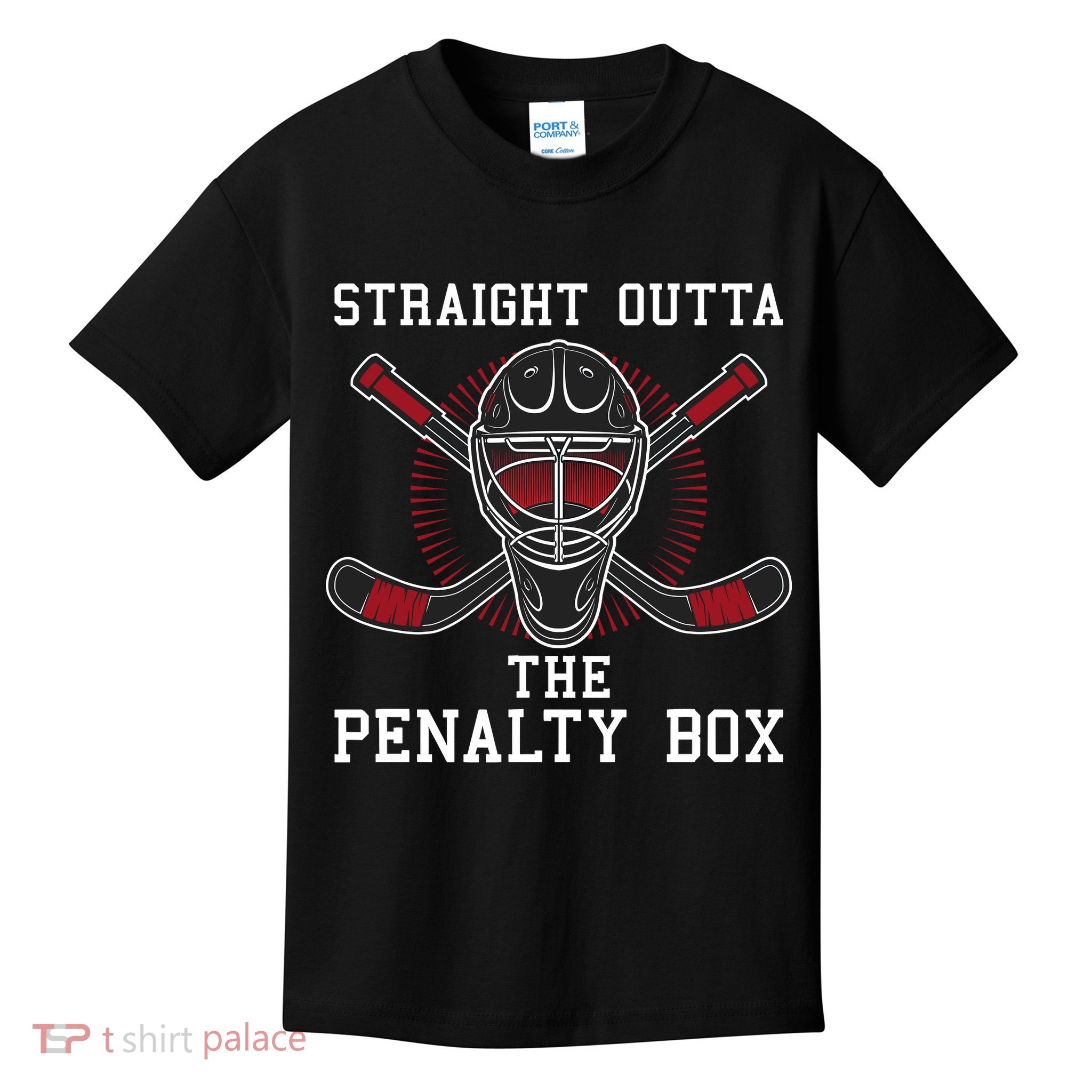 Straight Outta The Penalty Box Funny Goalie Ice Hockey Kids T-Shirt
