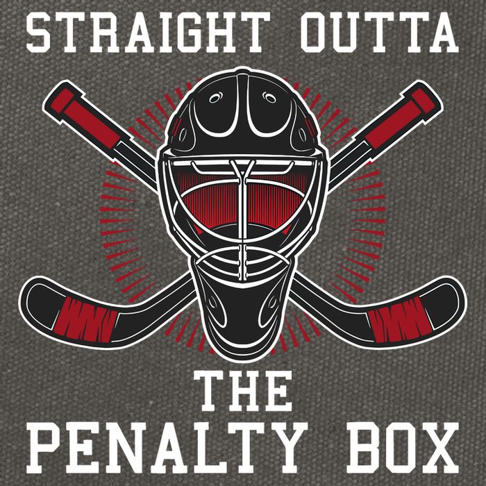 Straight Outta The Penalty Box Funny Goalie Ice Hockey Cotton Canvas Backpack