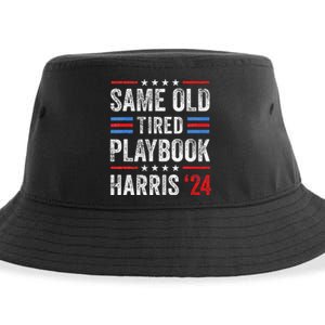 Same Old Tired Playbook Funny Sarcastic Election 2024 Saying Sustainable Bucket Hat