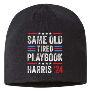 Same Old Tired Playbook Funny Sarcastic Election 2024 Saying Sustainable Beanie