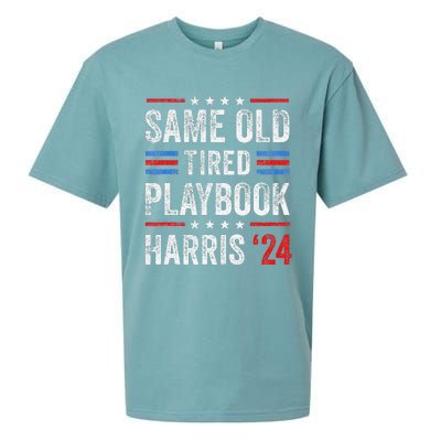 Same Old Tired Playbook Funny Sarcastic Election 2024 Saying Sueded Cloud Jersey T-Shirt