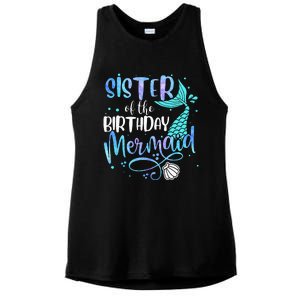 Sister Of The Birthday Mermaid Family Matching Party Squad Ladies PosiCharge Tri-Blend Wicking Tank