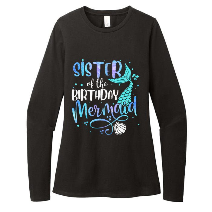 Sister Of The Birthday Mermaid Family Matching Party Squad Womens CVC Long Sleeve Shirt