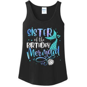 Sister Of The Birthday Mermaid Family Matching Party Squad Ladies Essential Tank