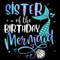 Sister Of The Birthday Mermaid Family Matching Party Squad 16 in Basic Backpack