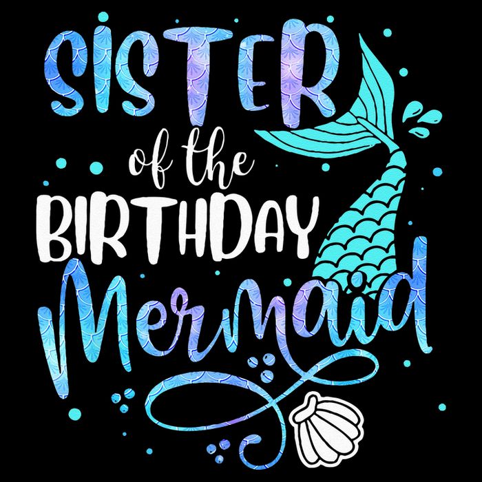 Sister Of The Birthday Mermaid Family Matching Party Squad 16 in Basic Backpack