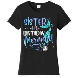 Sister Of The Birthday Mermaid Family Matching Party Squad Women's T-Shirt