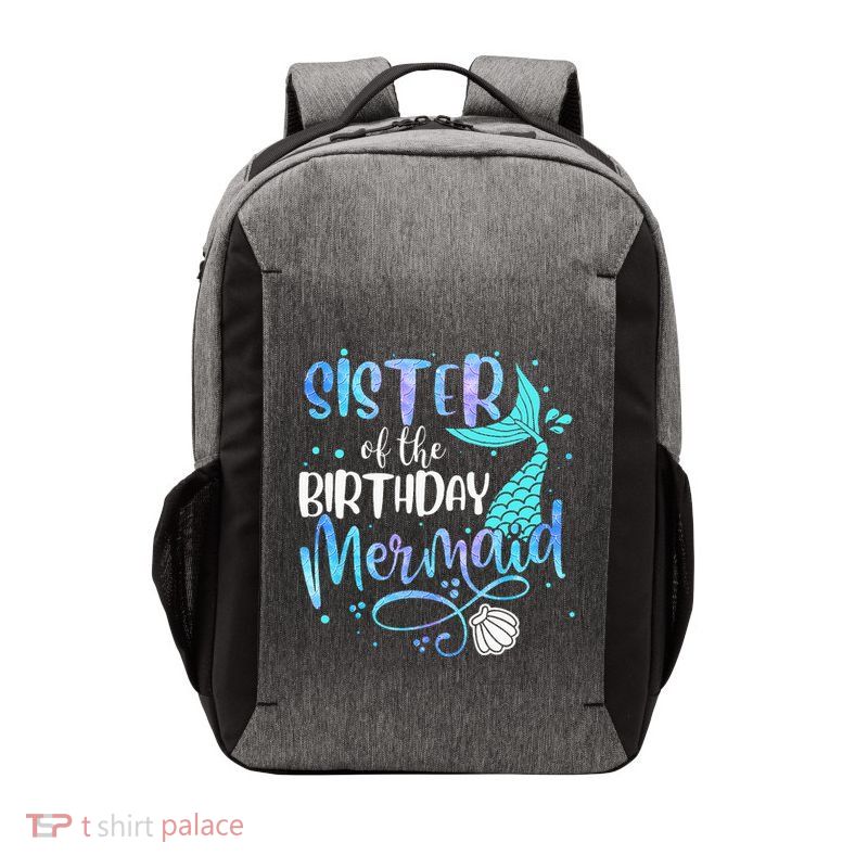 Sister Of The Birthday Mermaid Family Matching Party Squad Vector Backpack