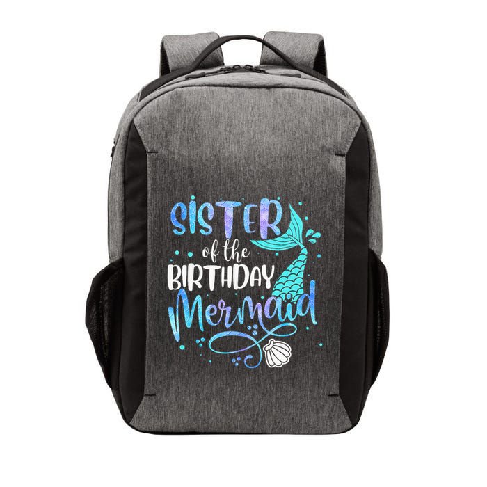 Sister Of The Birthday Mermaid Family Matching Party Squad Vector Backpack