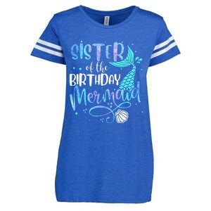 Sister Of The Birthday Mermaid Family Matching Party Squad Enza Ladies Jersey Football T-Shirt