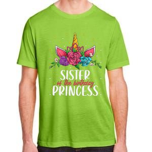 Sister Of The Birthday Princess Unicorn Bday Party Adult ChromaSoft Performance T-Shirt