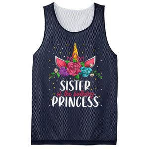 Sister Of The Birthday Princess Unicorn Bday Party Mesh Reversible Basketball Jersey Tank