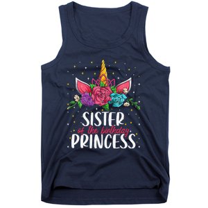 Sister Of The Birthday Princess Unicorn Bday Party Tank Top