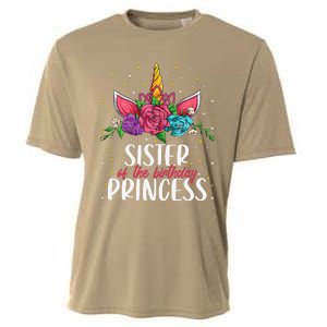 Sister Of The Birthday Princess Unicorn Bday Party Cooling Performance Crew T-Shirt