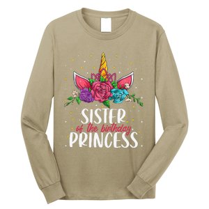 Sister Of The Birthday Princess Unicorn Bday Party Long Sleeve Shirt